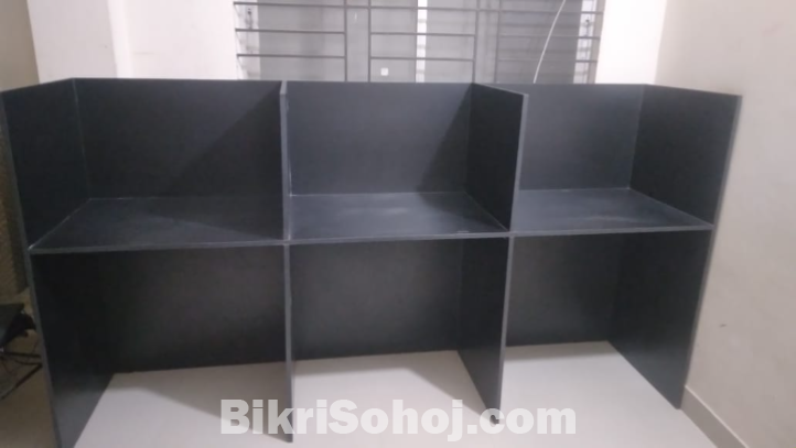 Workstation Table For Three Computer